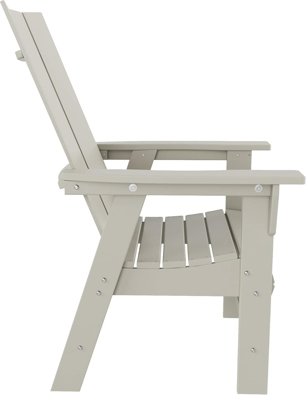 HDPE Shoreside Modern Curveback Adirondack Dining Chair,Sand