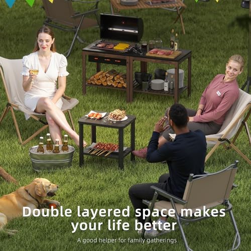 Adirondack Side Table,Weather Resistant Wood Textured Table,Side Table for Ad...