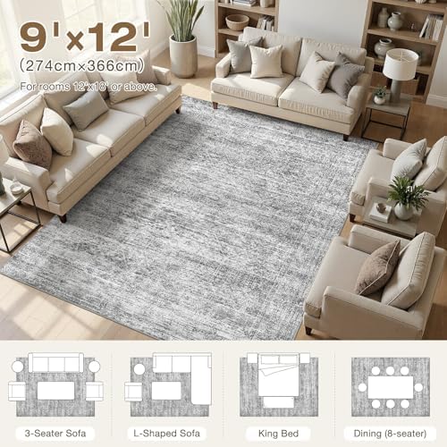 cotiled 9x12 Area Rugs Abstract Distressed Washable Large Living Room Rug