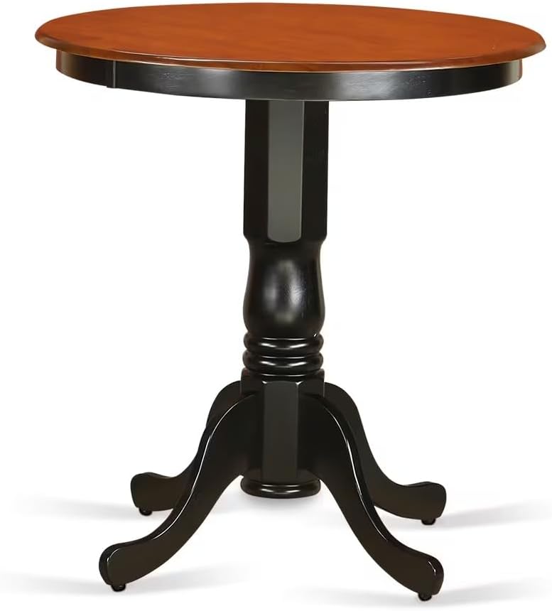 East West Furniture EDT-BLK-TP Eden Counter Height Table - a Round Dining Tab...