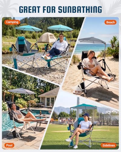 KingCamp Hammock Chair with Umbrella & Footrest,Camping Chair with Canopy