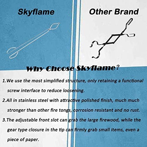 Skyflame Stainless Steel Firewood Log Claw Grabber, 36 Inch Long