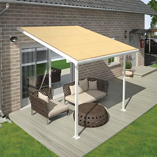 Shatex 90% Shade Fabric 6' x 10' Sun Shade Cloth with Grommets for Pe...