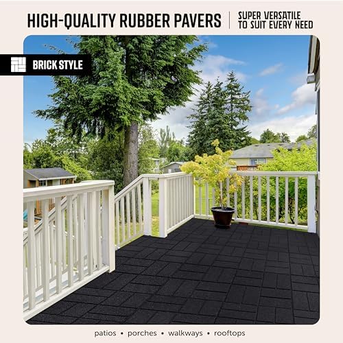 Playsafer Brick Rubber Interlocking Tiles | 16 X 16 | Easy Install for Indoor...