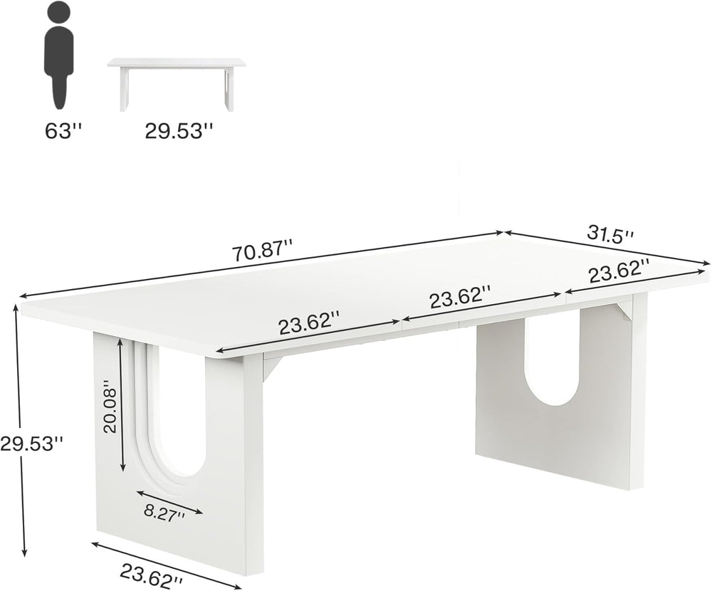 Tribesigns Modern Dining Table for 6 to 8 People, 71" Large Kitchen Dini...