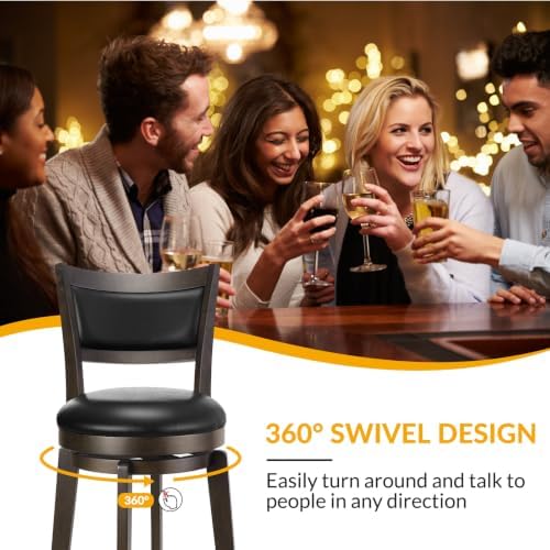 PrimeZone Swivel Bar Stools Set of 2, 30 Inch Bar Height Barstools