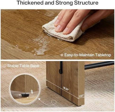 Tribesigns Bar Table, 41.3" Counter Height Pub Table with Metal Footrest...