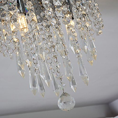 lifeholder Mini Chandelier, Crystal Chandelier Lighting, 2 Lights, Flush Moun...