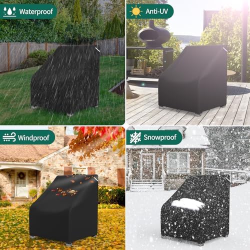 AKEfit Patio Chair Covers for Outdoor Furniture Waterproof 2 Pack,Heavy Duty ...