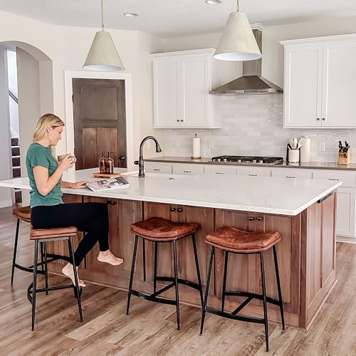Nathan James Arlo Modern Backless Upholstered Kitchen Counter Bar Stool with ...