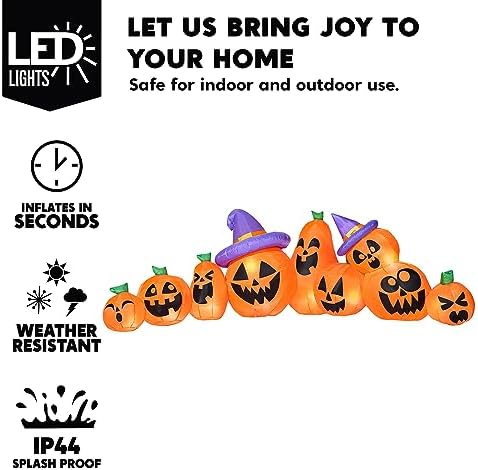 Joiedomi 12.5 FT Halloween Inflatable Pumpkin Outdoor Decorations, Blow Up Ya...
