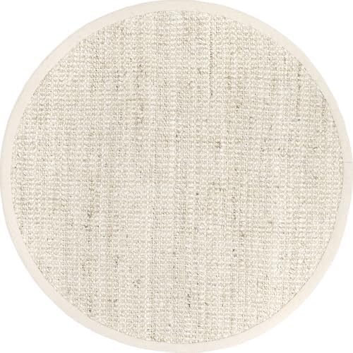 nuLOOM Daniela Off White Solid Flatweave Area Rug, 8' Round
