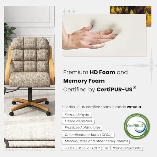 Chromcraft Ryland Swivel-Tilt Caster Dining Chair - Chestnut -Earth - 4pc