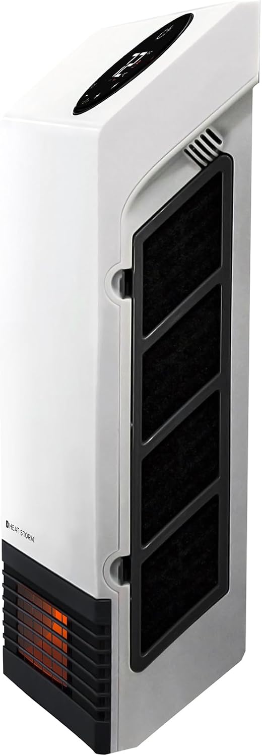 Heat Storm Deluxe Space 1000 Watt Infrared Wall Mount Electric Heater, White