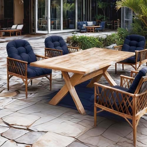 Set of 2 Outdoor Wicker Chair Seat Cushions Set for Patio Garden