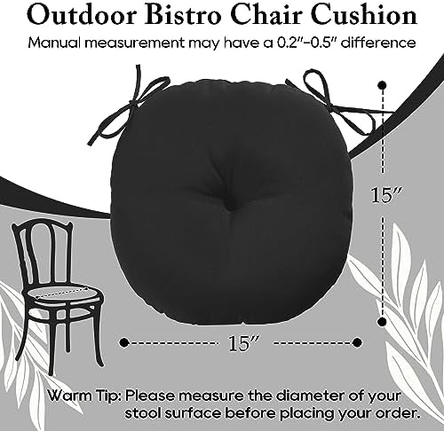 LOVTEX Bistro Chair Cushions Set of 4, Round Outdoor Chair Cushions, 15 Inch,...