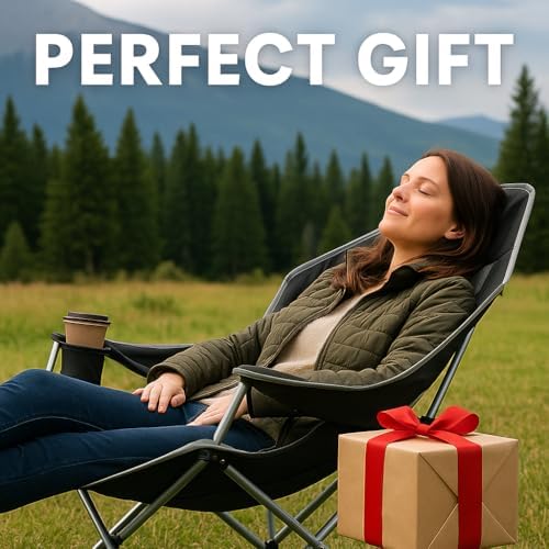 Hammock Camping Chair – Folding Swing Chair with Headrest & Cup Holder, 3...