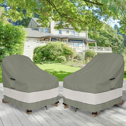 Outdoor Adirondack Chair Cover 2 Pack,Waterproof 100% Patio Chair Covers,32W ...