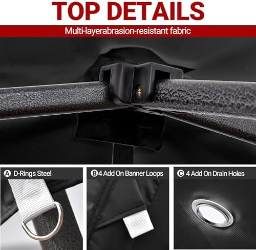 10x10ft Replacement Canopy Top - Heavy-Duty 500D 2500mm Waterproof & UPF ...