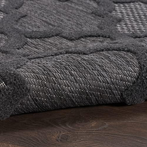 Nourison Home Easy Care Charcoal Black 4' x 6' Area Rug - Easy Clean,...