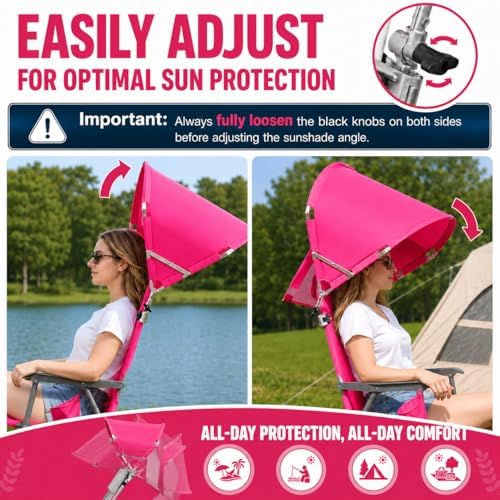 Universal Wind-Resistant Chair Umbrella Canopy, Foldable Portable UPF 50+ Sun...