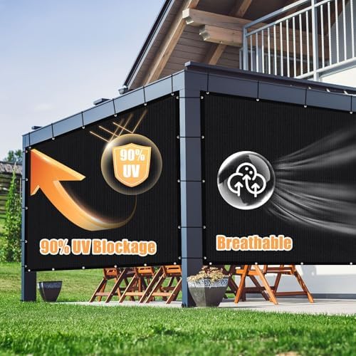 Amagenix Sun Shade Cloth Privacy Screen with Grommets 90% Sunblock Shade, Per...
