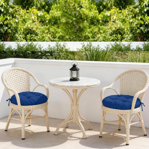 idee-home Outdoor Bistro Chair Cushions Set of 2, Round Seat Cushions