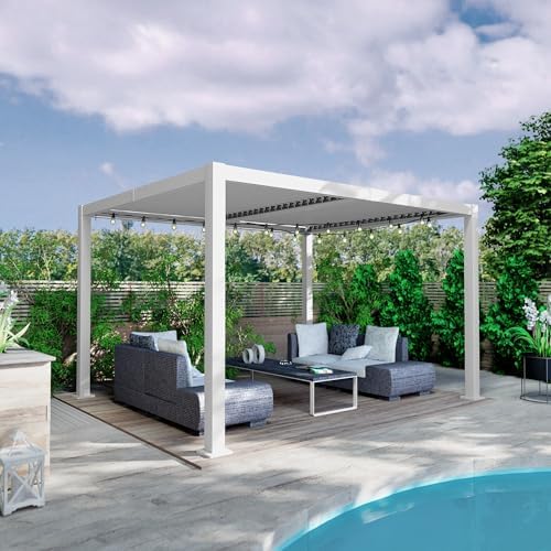 Kozyard Outdoor Louvered Pergola 10' x 12' Sun Shade Aluminum Patio S...