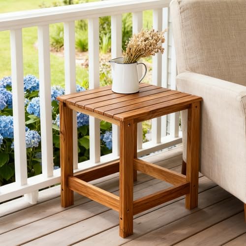 Utoplike Teak Outdoor Side Table for Patio, Adirondack Sides Tables