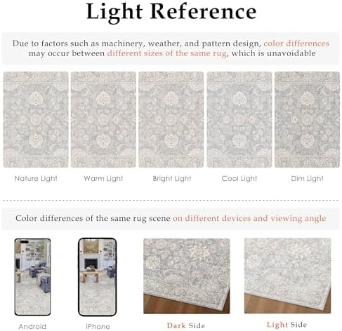 8x10 Blue Cream Neutral Area Rug