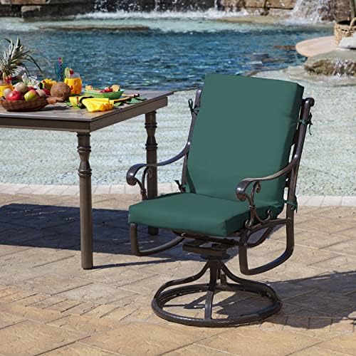 Arden Outdoor Dining Chair Cushion, 20x44, Peacock Blue Green
