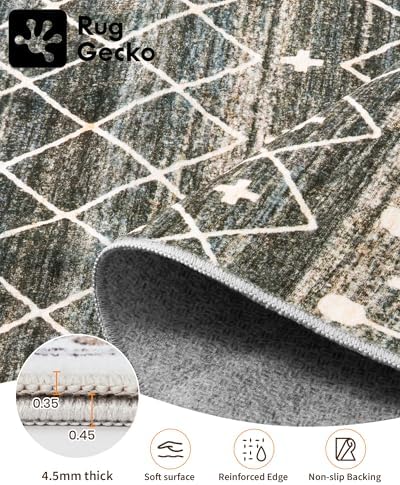 Miukiki 8x10 Area Rug for Living Room, Washable Soft Non Slip Rug Black