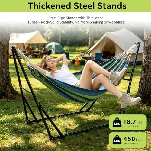 Portable Multifunctional Hammock Chair with Stand for Outside or Inside