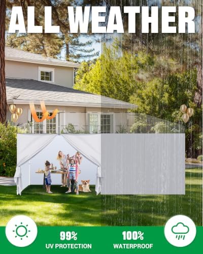 ACEPIC 10x20ft Canopy Sidewalls with Door, Black (6PCS, Frame Not Included)