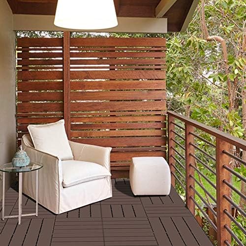 domi Outdoor Living Patio Deck Tiles, 12 x 12 inches Composite Interlocking D...