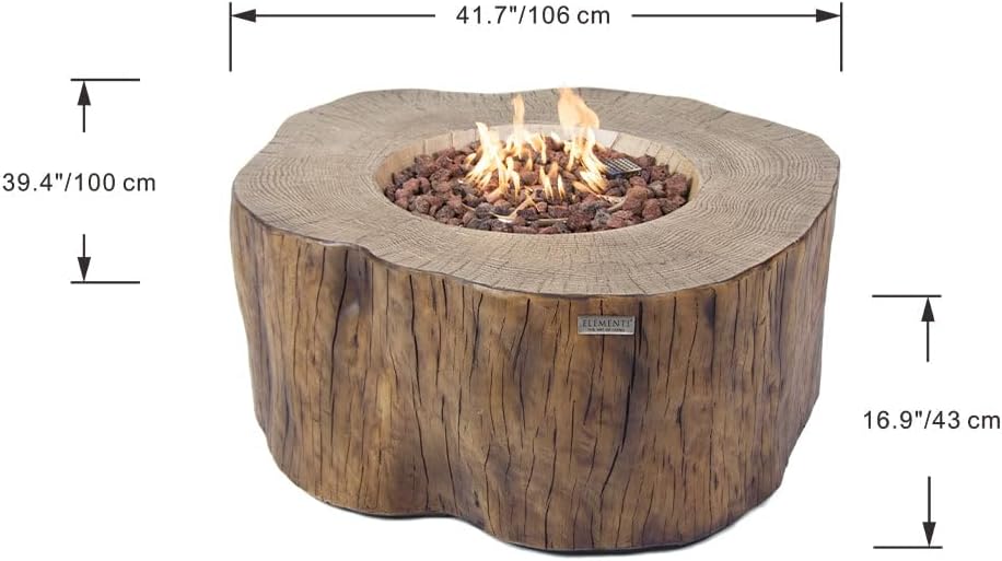 Manchester Concrete Fire Pit 42" x 39" Outdoor Patio Firepit Includ...