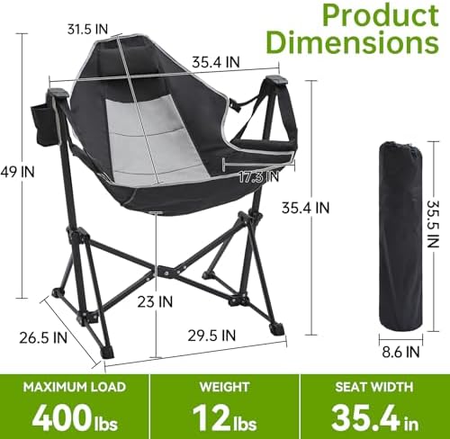 Aohanoi Hammock Camping Chair,Heavy Duty Swinging Rocking Camping Chairs for ...