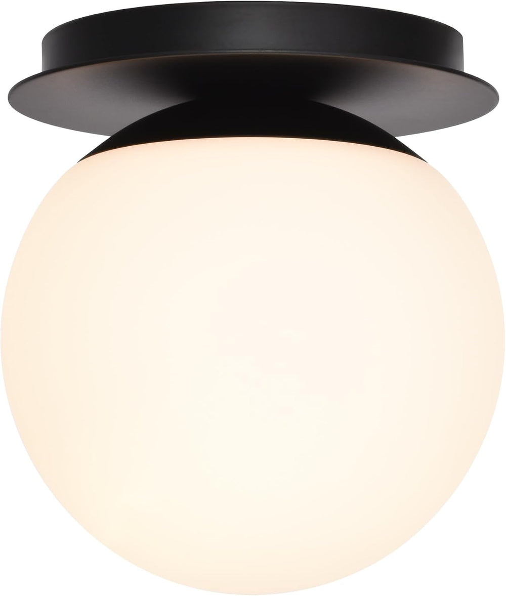 Wall Sconces, 1 Light Modern Globe Sconce in Matte Black, Wall Light for Bedr...