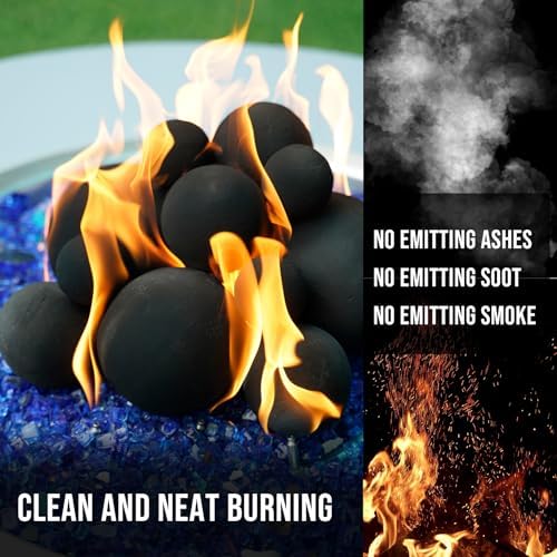 Skyflame 12PCS Black Ceramic Fireplace Balls, Mixed of 4 Sizes