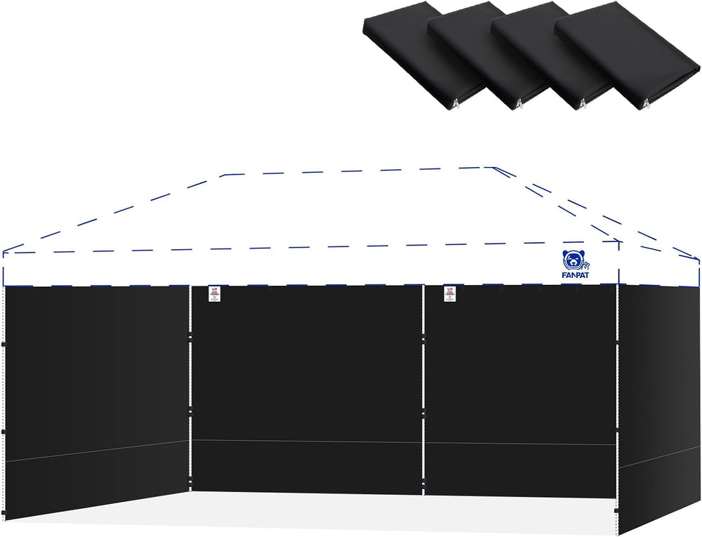FANPAT 10x20ft Sidewalls for Canopy, Black (4Pcs Sidewalls Only)