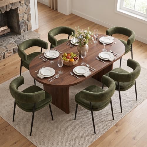 EALSON Upholstered Dining Chairs Set of 6 Modern Fabric Dining Room Chairs wi...