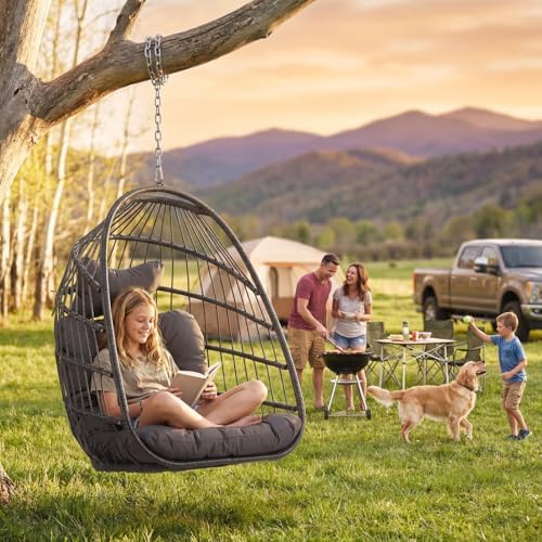 NICESOUL Egg Chair No Stand Outdoor Indoor, 350lbs Capacity Sturdy Patio Wick...