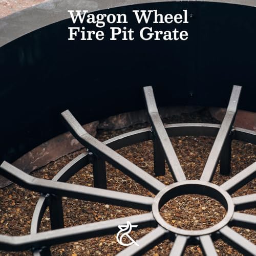 Ash & Ember 36" Wagon Wheel Fire Grate, High-Efficiency Smoke-Free F...