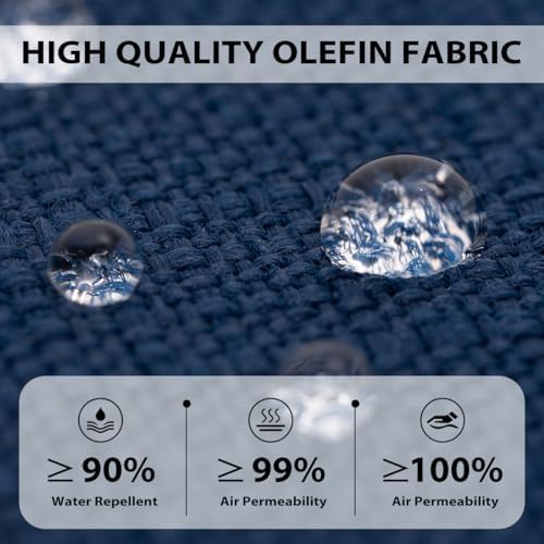 6 Inch Thick Olefin Deep Seat Cushion, Patio Cushion Dark Blue 25.5x25.5