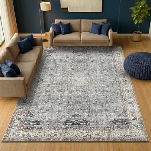 Keen Home Design Vintage Washable Area Rug, Non-Slip Low Pile, 8x10