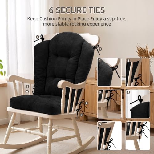 Detiblue Wingback Rocking Chair Cushion Set