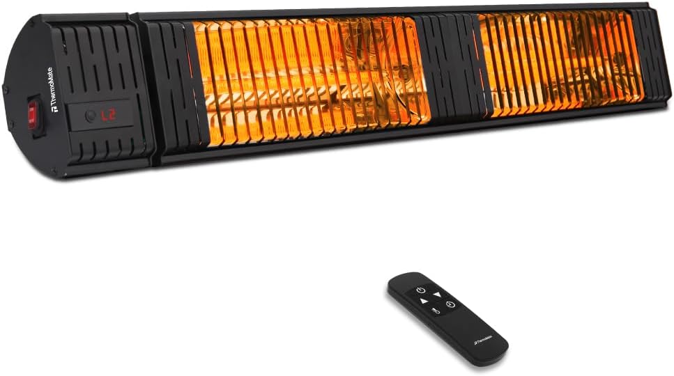 ThermoMate Infrared Electric Patio Heater, 3000W Carbon Fiber Heating for Out...