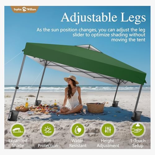 Sophia & William Canopy Tent 10x10 Pop Up One Person Push Set up Tents