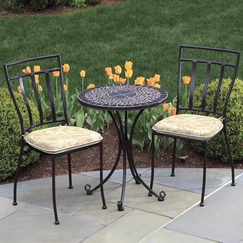DYTXIII Set of 2 Outdoor Chair Cushions with Ties, Water Repellent Patio Chai...