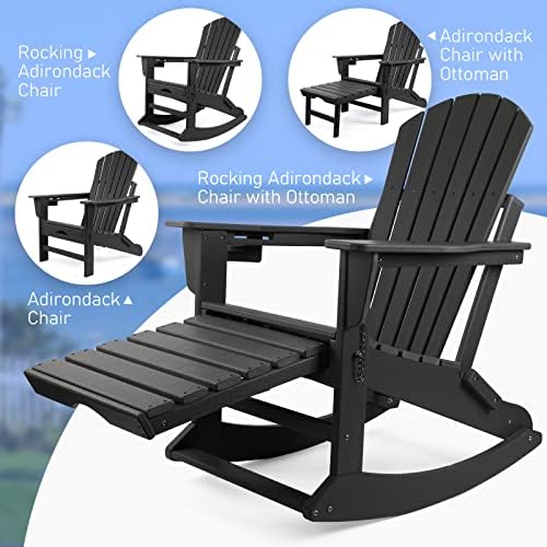 FUNBERRY Oversized Adirondack Rocking Chair, Porch Rocker 400LBS